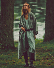 Full Length Linen Robe in Soft Moss