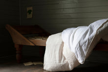 Two Tone Linen Duvet Cover - Chalk/White