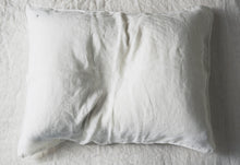 Linen Pillow Case Set - White with Piping