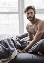 Two Tone Linen Duvet Cover, Dark Grey/Pale Grey