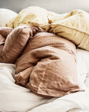 Linen Pillow Case - Ochre with Piping