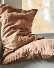 Linen Pillow Case - Desert Rose with Piping