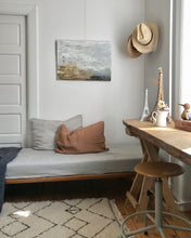 Linen Pillow Case - Desert Rose with Piping