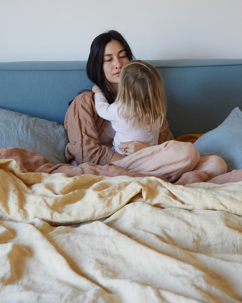 Linen Duvet Cover - Ochre– Two Dawson Linen Duvet Cover - Ochre– Two Dawson