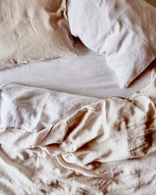 Two Tone Linen Duvet Cover - Chalk/White