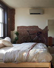 Linen Duvet  Soft Grey with Neon Pink Piping