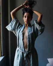 Full Length Linen Robe in Pond