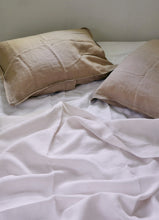 Linen Pillow Case - Khaki with Piping