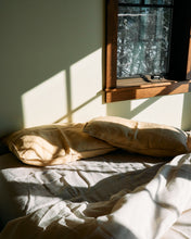 Linen Pillow Case - Ochre with Piping