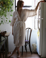 Full Length Linen Robe in Chalk