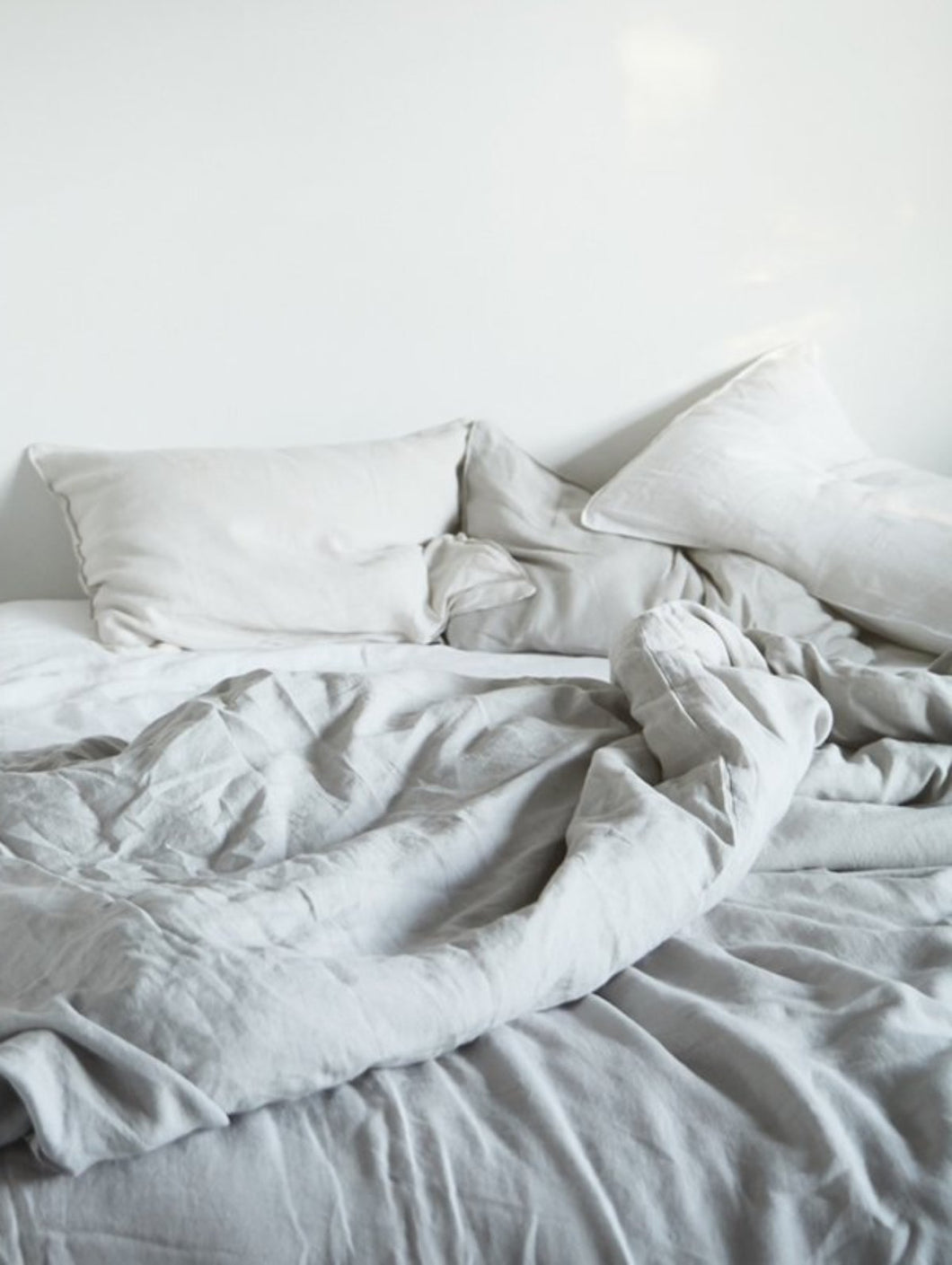 Linen Pillow Case - Chalk with Piping