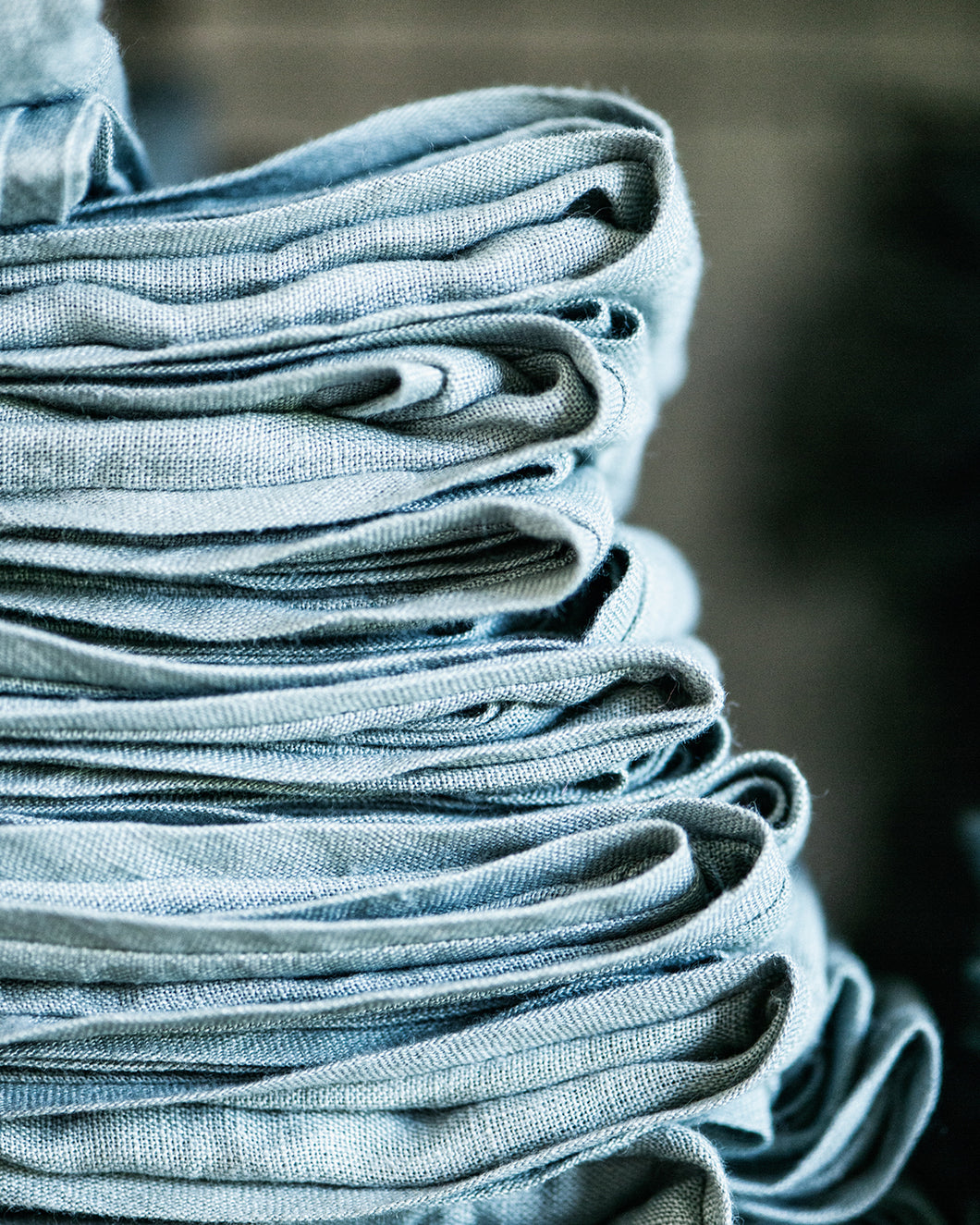 Linen Pillow Case - Pond with Piping