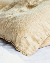 Linen Pillow Case - Ochre with Piping