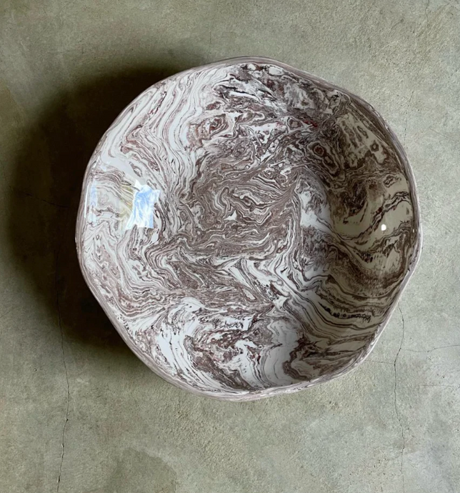 Totem - Large Marbelized Bowl, Sienna