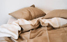 Linen Pillow Case - Khaki with Piping