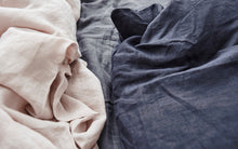 Linen Pillow Cases - Indigo with Stitching